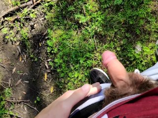 Risky Outdoor Jerk Off In The River Forest