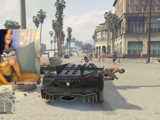 Running Ppl Over in GTA5But Topless Cause Why Not