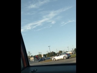 Cumming in Parking_Lot with Cars Driving by!