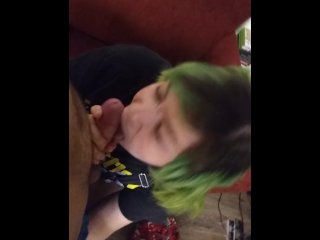Goth Girl In Pigtails Sucks My Cock