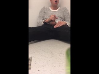 Almost Caught Jerking In The Office Bathroom!