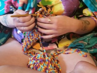 Seattle Ganja Goddess Crochets a Hat_in Granny Panties: LongNails Fat Ass