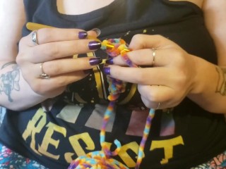 Seattle Ganja Goddess crochets a hat in granny_panties: longnails fat ass