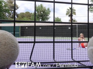 SPYFAM Step Bro Gives_Step Sis Tennis Lessons & Big_Dick