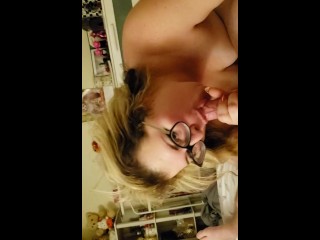 SHE LOVES HIS COCK! Romantic_blowjob with deepthroat POV