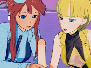 Pokemon - Elesa and Skyla Both Get Their Pussies Filled. 
