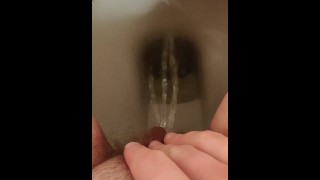 After A Three-Hour Hold I Rubbed My Pissing Hairy Pussy On The Toilet