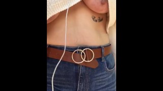 Milkymama Goes For A Walk In Public While Exposing Her Tits