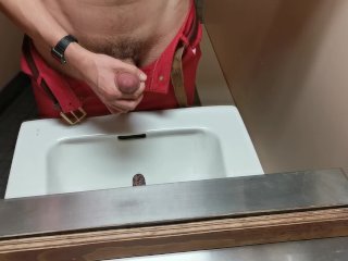 Peeing & Masturbating_in Public_Bathroom Sink