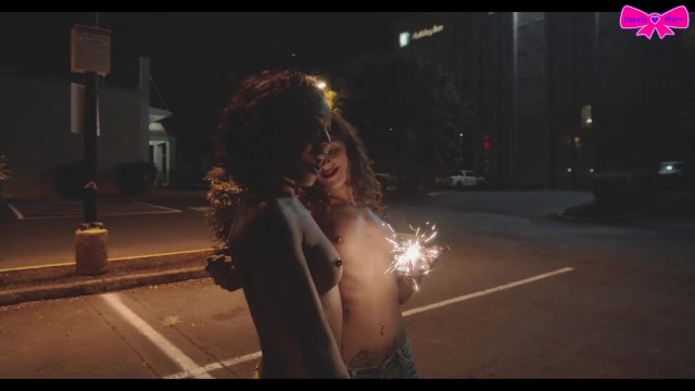 Honey Gold X Dakota Marr -- SPARKLER -- topless public fireworks outdoors - Dakota Marr, Honey Gold