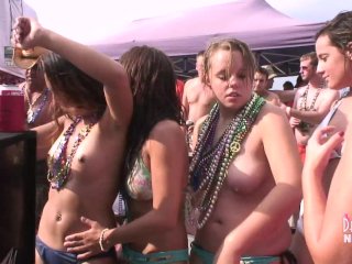 Crazy Girls Party Naked In Front Of Huge Crowd