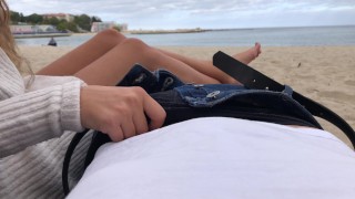Public handjob and sex with  girl on beach in Bali