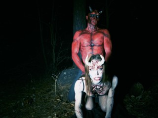 Fortuneteller teen in the forest_turns into a succubus horny for devilcum