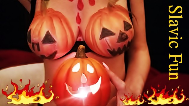 640px x 360px - Halloween Titfuck with a Big Pumpkin Boobs - Slavic Fun #38 - Pornhub.com