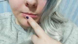 While Discussing Fantasies Babe Fucks Himself