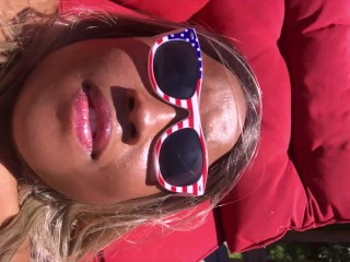 Daddy EXPLODES in my PUSSY on_the 4th of July inthe backyard