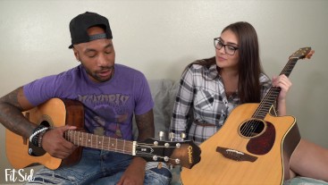 Thick White Girl comes over to BBC for Guitar Lesson and Fucks Instead