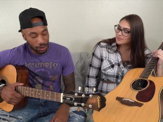 Thick White Girl Comes Over To Bbc For Guitar Lesson And Fucks Instead
