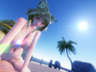 Touhou - Ran Yakumo Beach Pussygrind & Cowgirl [Premium Uncensored Vr]