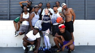 Arietta Adams's Basketball Team Fucks Her Pretty Face