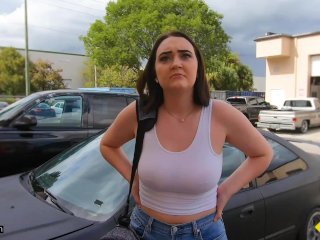 Roadside - Natural Busty Teen Fucks Her Car Mechanic