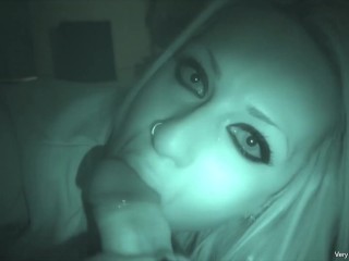 POV infrared camera blowjob with creampie(italian homemade)