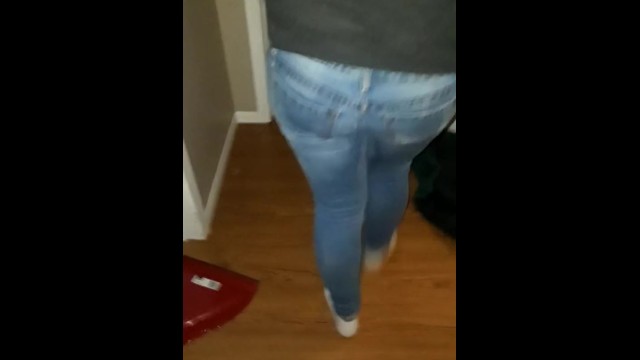 Watching a perfect ass in tight jeans 7