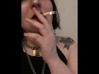 Goth Girl Smoking Domination & Humiliation (Beeping In Background)