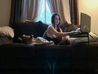 Chilling on the Couch! Feat_My Needy Ass Dog! (Basic_Masturbation)