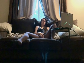 Chilling_on the couch! Feat My Needy Ass Dog!(Basic Masturbation)