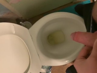 just simple usual quick pissing in a toilet at
