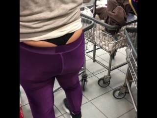 Wife in Laundry Mat showing offWhaleTail Bending over