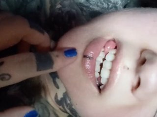 The Most Giggliest Inked Up Big Boobs Split Tongue Play