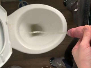 Just simple pissing in a dirty hostels toilet and flushing my piss down 