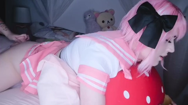 Kawaii Astolfo Desperate to Cum From 8inch Dildo in Ass