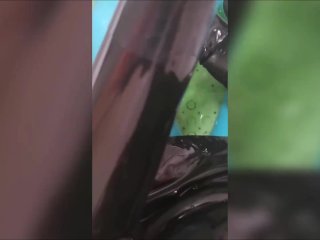 Wearing Latex In A Bathtub With Slime