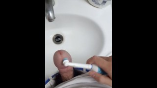 Glans Massage Using An Electric Toothbrush