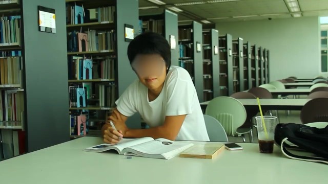 2 Asian Teen Suck Dick in the Lbrary 7