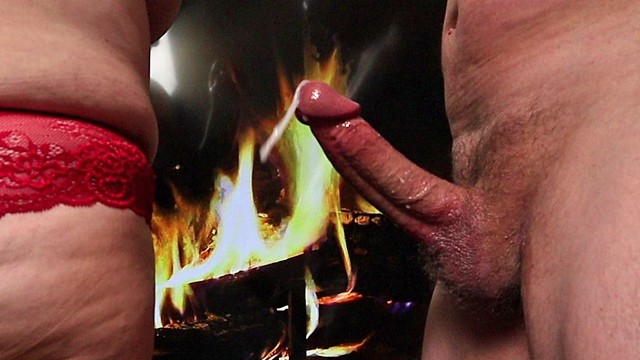 Ruined Orgasm Handjob In Front Of The Yule Log Christmas Handjob