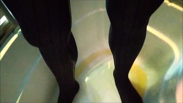 Milf piss in black stocking 2