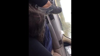 BBW EATEN AND FINGER FUCKED IN CAR