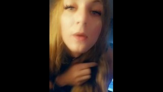 Sissy Crossdressing Sexy Blonde Sissy Trap Putting On Makeup Lipstick In Lingerie