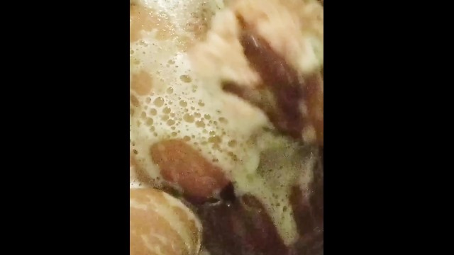 BLKBBW soapy shower titties 16