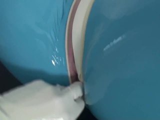 Sexy Girl Full Encased In Blue Latex Catsuit +Condom Mask And HardFucked