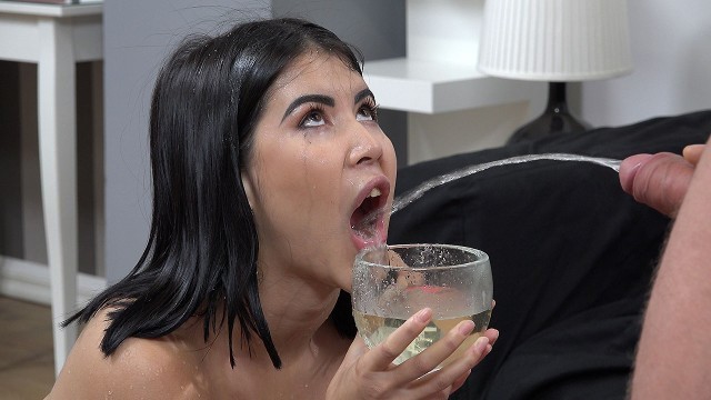 Submissive Slut Takes Piss In Mouth.