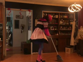 Sweater sissy cleans floor (sissy_maid)
