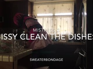 Sissy Cleans The Dishes