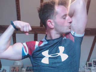Tight Shirt And Spandex Muscle Worship