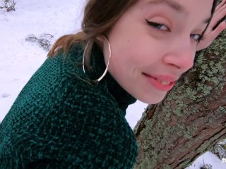 I Love Quick_Sex Outdoors Even in Winter - Cum on My Pretty FacePOV