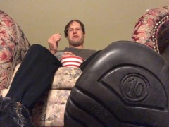 Sissy Boot Licking & Worship POV While Eating Peanuts